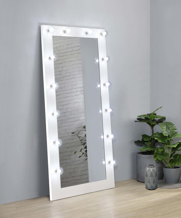 Zayan White Floor Mirror - furniture place usa