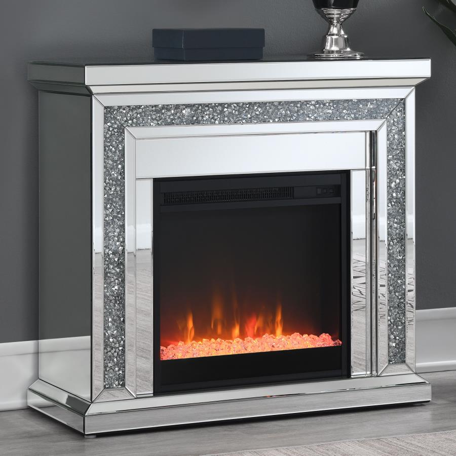 Lorelai Silver Electric Fireplace - furniture place usa
