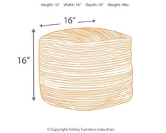 Absalom Pouf - furniture place usa