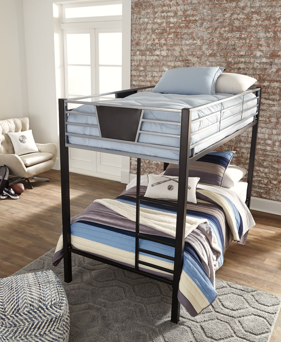 Dinsmore Twin over Twin Bunk Bed with Ladder - furniture place usa