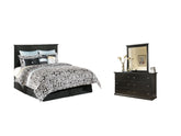 Maribel Queen/Full Panel Headboard Bed with Mirrored Dresser - furniture place usa
