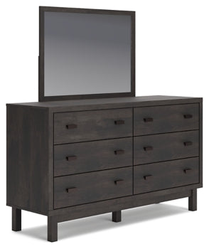 Toretto King Panel Bookcase Bed with Mirrored Dresser - furniture place usa
