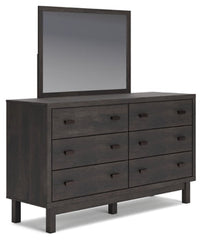 Toretto King Panel Bookcase Bed with Mirrored Dresser - furniture place usa
