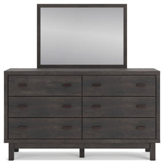 Toretto King Panel Bookcase Bed with Mirrored Dresser - furniture place usa