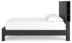 Toretto King Panel Bookcase Bed with Mirrored Dresser - furniture place usa