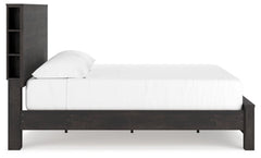 Toretto King Panel Bookcase Bed with Mirrored Dresser - furniture place usa