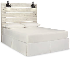 Cambeck Twin Panel Headboard Bed with Mirrored Dresser - furniture place usa