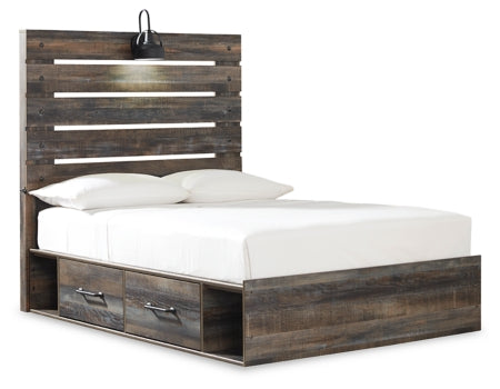 Drystan Twin Panel Bed with 2 Storage Drawers with Mirrored Dresser, Chest and 2 Nightstands - furniture place usa