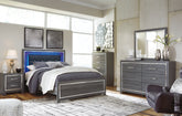Lodanna Queen Panel Bed with Mirrored Dresser - furniture place usa