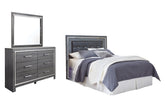 Lodanna Queen/Full Upholstered Panel Headboard Bed with Mirrored Dresser - furniture place usa
