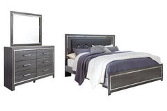 Lodanna King Panel Bed with Mirrored Dresser - furniture place usa