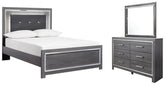 Lodanna Full Panel Bed with Mirrored Dresser - furniture place usa