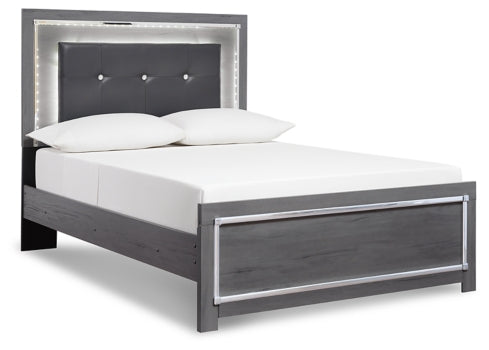 Lodanna King Panel Bed with Mirrored Dresser - furniture place usa