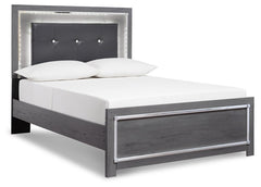 Lodanna King Panel Bed with Mirrored Dresser - furniture place usa