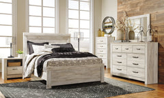 Bellaby Queen Panel Bed with Mirrored Dresser - PKG000729 - furniture place usa