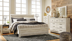 Bellaby Queen Panel Bed with Mirrored Dresser - PKG000729 - furniture place usa
