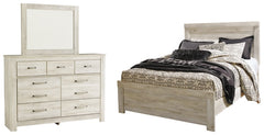 Bellaby Queen Panel Bed with Mirrored Dresser - PKG000729 - furniture place usa