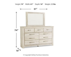 Bellaby Queen Panel Bed with Mirrored Dresser - PKG000729 - furniture place usa