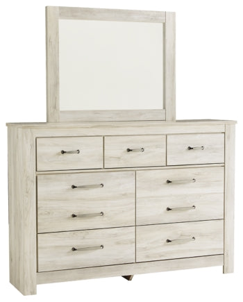 Bellaby Queen Panel Bed with Mirrored Dresser - PKG000729 - furniture place usa