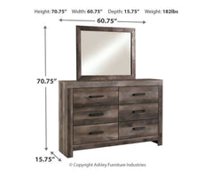 Wynnlow King Poster Bed with Mirrored Dresser - furniture place usa