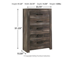 Wynnlow King Poster Bed with Mirrored Dresser and Chest - furniture place usa