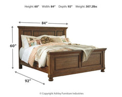 Flynnter Queen Panel Bed with Mirrored Dresser - furniture place usa