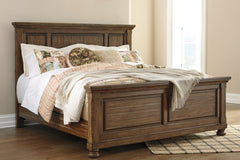 Flynnter Queen Panel Bed with Mirrored Dresser - furniture place usa