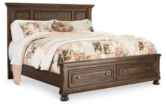 Flynnter Queen Panel Bed with 2 Storage Drawers - furniture place usa