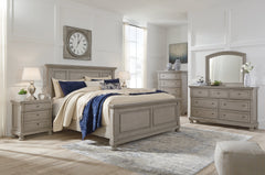 Lettner California King Panel Bed with Mirrored Dresser - furniture place usa