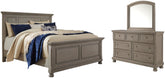 Lettner Queen Panel Bed with Mirrored Dresser - furniture place usa