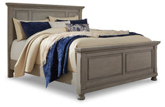 Lettner California King Panel Bed with Mirrored Dresser - furniture place usa