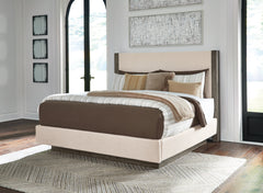 Anibecca Queen Upholstered Panel Bed with Dresser - furniture place usa