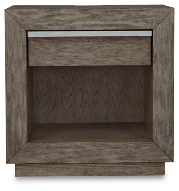 Anibecca Queen Upholstered Panel Bed with Mirrored Dresser, Chest and 2 Nightstands - furniture place usa