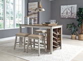 Skempton Counter Height Dining Table and 4 Barstools - PKG001970 - furniture place usa