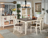 Whitesburg Dining Table and 4 Chairs with Storage - furniture place usa