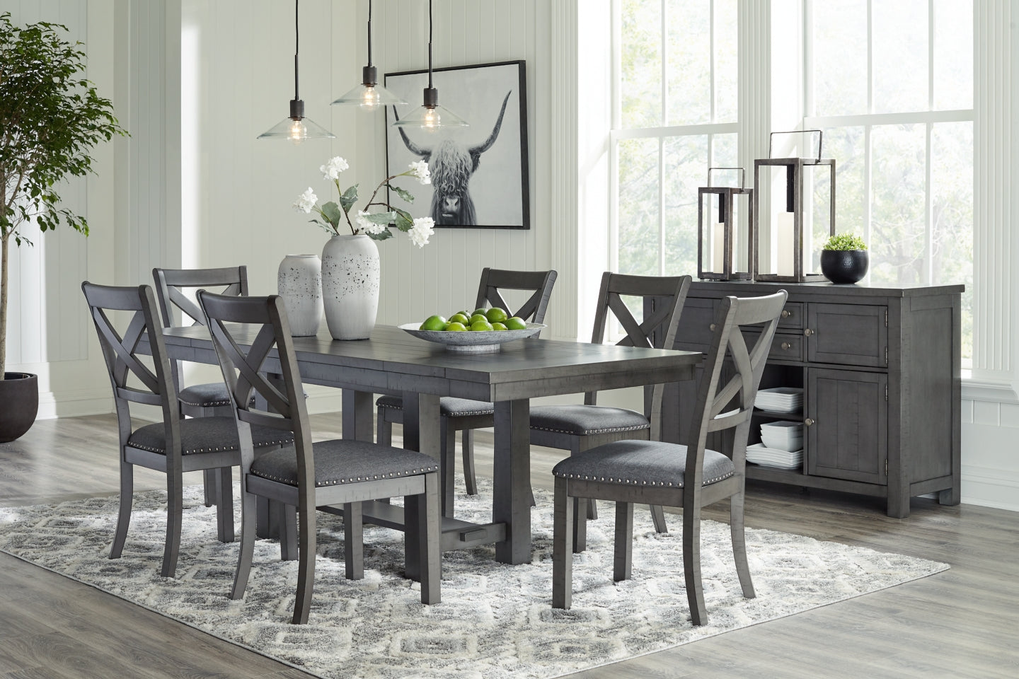 Myshanna Dining Table and 6 Chairs with Storage - furniture place usa
