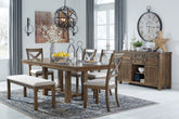 Moriville Dining Table and 4 Chairs and Bench - furniture place usa