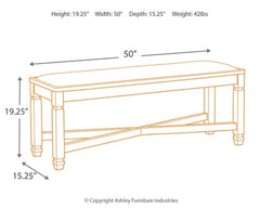 Tyler Creek Dining Table and 4 Chairs and Bench - PKG000400 - furniture place usa