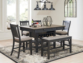 Tyler Creek Counter Height Dining Table and 4 Barstools and Bench - furniture place usa
