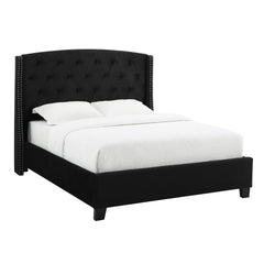 EVA QUEEN HEADBOARD/FOOTBOARD-BLACK, EVA /QUEEN RAIL -IVORY - furniture place usa