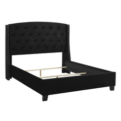 EVA QUEEN HEADBOARD/FOOTBOARD-BLACK, EVA /QUEEN RAIL -IVORY - furniture place usa