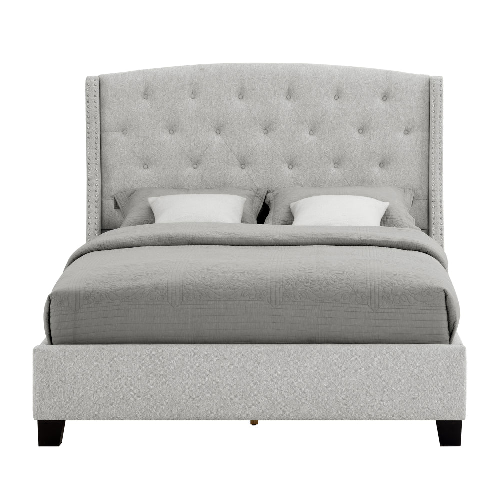 EVA KING HEADBOARD/FOOTBOARD -DOVE, EVA KING/ RAIL -GREY - furniture place usa