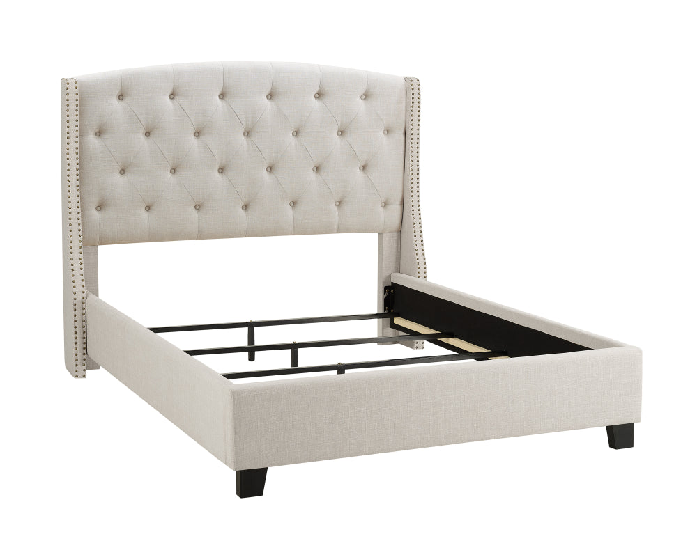 EVA QUEEN HEADBOARD/FOOTBOARD-IVORY, EVA /QUEEN RAIL -DOVE - furniture place usa