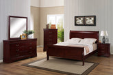 LOUIS PHILIP HB/FB K/D CHERRY, RAIL FOR B3800-K BED K/D CHERRY - furniture place usa