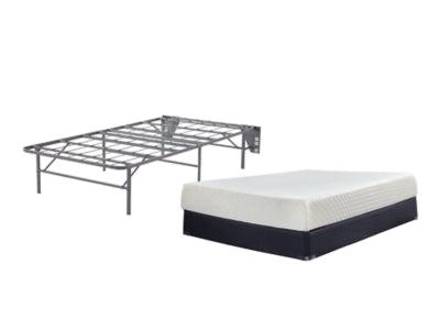 10 Inch Chime Memory Foam Twin Mattress in a Box with Better than a Boxspring Twin Foundation - furniture place usa