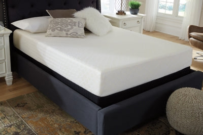 10 Inch Chime Memory Foam Queen Mattress in a Box with Better than a Boxspring Queen Foundation - furniture place usa