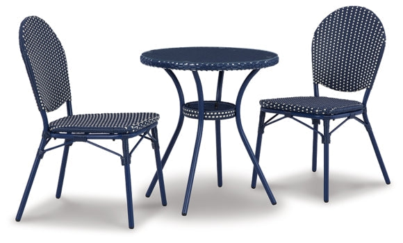 Odyssey Blue Outdoor Table and Chairs (Set of 3) - furniture place usa