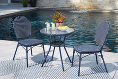 Odyssey Blue Outdoor Table and Chairs (Set of 3) - furniture place usa
