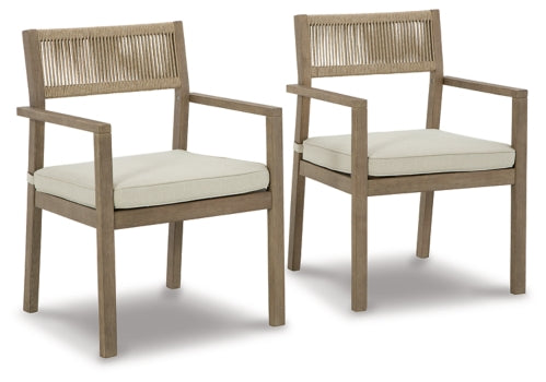 Aria Plains Arm Chair with Cushion (Set of 2) - furniture place usa