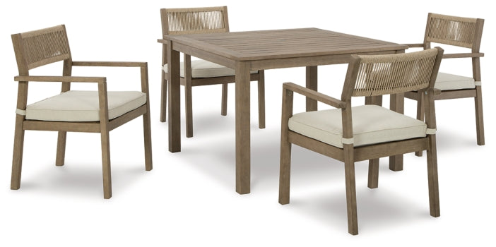 Aria Plains Outdoor Dining Table and 4 Chairs - furniture place usa